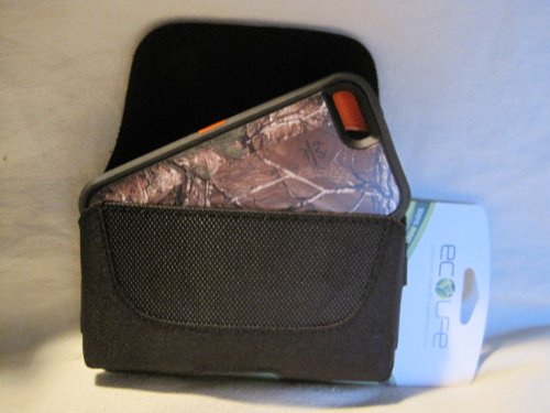 Ecolife Hydro XX-large Black Extended Holster Pouch W/fixed Swivel Belt Clip Fits Apple Iphone 5 /5S Camo Blaze Orange Xtra Otterbox Commuter/Defender