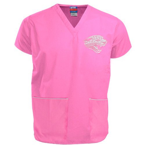 Jacksonville Jaguars Pink Breast Cancer Awareness Scrub Top (X-Large)