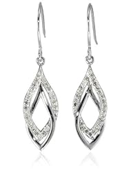 Sterling Silver 1/4cttw Diamond Dangle Earrings