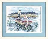 Waterlily Blossoms Stamped Cross Stitch Kit, Craft Kit