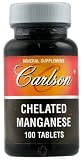 Carlson Labs Chelated Manganese 20mg, 100 Tablets