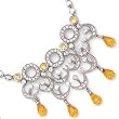 SILVER W/YELLOW AND WHITE CZ NECKLACE 16"