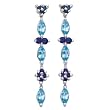 10K White Gold 1 ct. Blue Topaz and 1/5 ct. Sapphire Drop Earrings