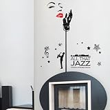 Nursery Easy Apply Wall Sticker Decorations – All That Jazz Glamour Saxophone