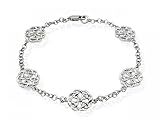 9ct White Gold Diamond Celtic Design Bracelet