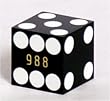 3/4" Black Opaque Precision Casino Craps Dice, Serial #