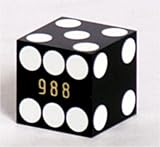 3/4" Black Opaque Precision Casino Craps Dice, Serial #