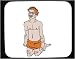 Decorated Mouse Pad with Australia, man, Aborigine, turban, kneeling, tattoos
