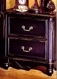 Beautiful Black Wood Two Drawer Nightstand