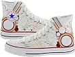 Converse Chuck Taylor All Star Canvas High Top Optical White Custom Hand Painted m7650vectorthree