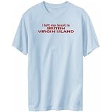 T-Shirt Mens Light Blue  I LEFT MY HEART IN British Virgin Island  Countries