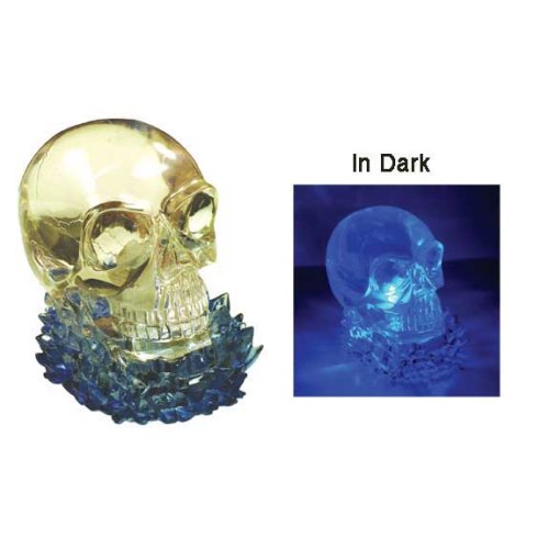 Blue LED Crystal Light up Glowing Skull Party Light