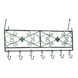 Old Dutch International 36 Inch x 10 Inch Verdigris Flat Pot Rack with 6 Hooks, RM