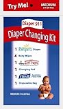 Diaper911 Diaper Changing Kit 6 Pack+Portable Diaper Bag (Medium) For Children 16-28 lbs.