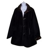 Dennis Basso Reversible Flat Faux Fur Coat Toggle Closures