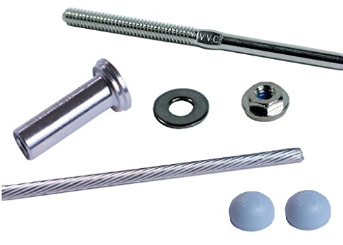 1/8" VistaView Stainless Steel Cable Railing Assembly Kit (5-Foot Length with Gray Caps)