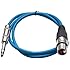 Seismic Audio - SATRXL-F2 - Blue 2' XLR Female to 1/4" TRS Patch Cable