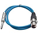 Seismic Audio - SATRXL-F3 - Blue 3' XLR Female to 1/4" TRS Patch Cable