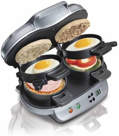 Hamilton Beach Dual Breakfast Sandwich Maker Kitchen Countertop Press | 25490