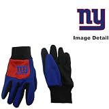 New York Giants Color Block Red Grip Work Glove w/ Blue Fingers