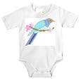 Onesie with cuckoo, perching, flowers, bird, animal, colorful