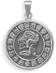 Mayan Calendar Pendant in Sterling Silver