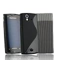 Sony Ericsson Xperia Ray Black Gel Silicone Case Cover & Protective Sock By Kolay
