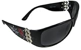 Tattoo Rose & Dagger Sunglasses Black Frames Smoke
