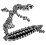 Hula Girl Surfing Car Emblem