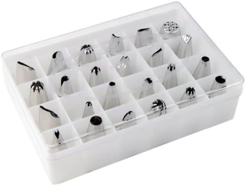 Abill Stainless Steel Cream Nozzle Pastry Tips Cake Decorating Tool 24 Pcs