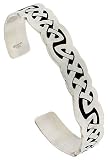 Sterling Silver Celtic Design Cuff Bangle 10 mm (3/8 in.) wide