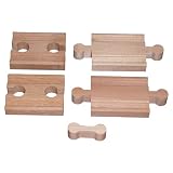 Five New Male and Female Adapter Tracks Fit Thomas Wooden Railway and Brio Train Sets Tracks and Trains, Include Male Dogbone