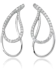 14 Karat White Gold Diamond Paisley Earrings