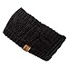 ANGELA & WILLIAM Jewel Encrusted and Solid Color Soft Knitted Ear Warmer Hats Fashion Headbands for Women (HB3044BLACK)