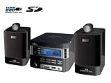 H&B - Mini chaine HF250I - MP3 / Lecteur de carte mémoires SD/MMC - Port USB - ID3 TAG MP3 - Tuner FM DIGITAL - haut parleur 15  Watts