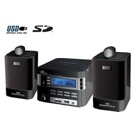 H&B - Mini chaine HF250I - MP3 / Lecteur de carte m�moires SD/MMC - Port USB - ID3 TAG MP3 - Tuner FM DIGITAL - haut parleur 15  Watts