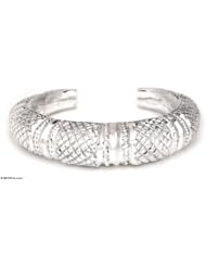Sterling silver cuff bracelet, Silver Pineapple