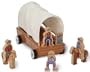 Jack Rabbit Creations Classic Wooden Toy Magnetic Covered Wagon Set