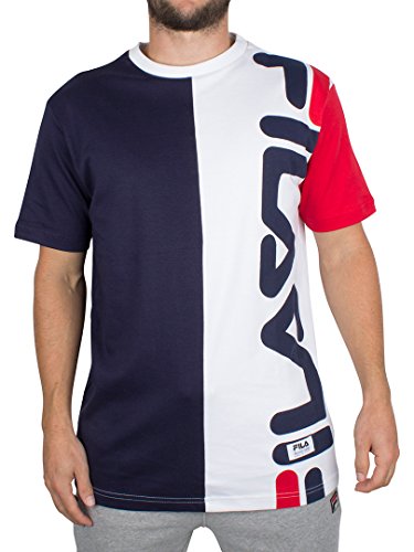 Fila Vintage Men's Cambiasso Interlock Vertical T-Shirt, Blue