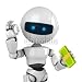 Wallmonkeys Peel and Stick Wall Decals - Funny White Robot Stay with Money - Removable Graphic