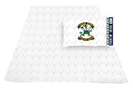 Notre Dame Fighting Irish ( University Of ) NCAA Locker Room Twin Jersey Bed Sheet and Pillowcase