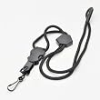 Braided Black Lanyard with Diamond Slider, Breakaway Clasp, Metal 'J' Hook. Sold Individually