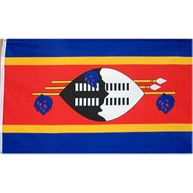 Swaziland National Country Flag - 3 foot by 5 foot Polyester (New)