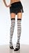 Nylon Striped Stockings With Belt Buckle Top