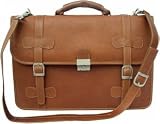 XXL Leather Flap-Over Portfolio Briefcase