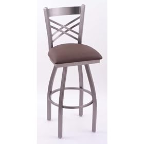 Catalina 25 Bar Stool with Stainless Steel finish, Rein Coffee vinyl seat, and 360 degree... by Holland Bar Stool Co