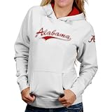 Alabama Crimson Tide Ladies White Classic Twill Hoody Sweatshirt