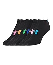 Under Armour Women's Liner No-Show Socks (6 Pairs), Black/Assorted Colors, Medium
