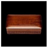 Classic Linden Wood Polish Box Perfect Gift for Men to Keep Jewelry and Keepsakes on Desk or Dresser