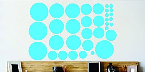 Design with Vinyl Cont 182 1 Polka Dots Circle Design Home Decor Vinyl Wall Decal Sticker, 16 by 20-Inch, Blue